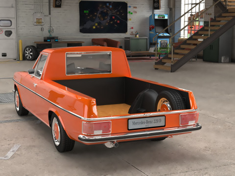 1972 model Mercedes Benz 220 D Pickup 3D 모델