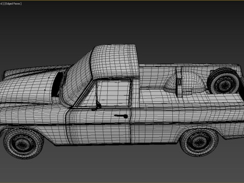 1972 model Mercedes Benz 220 D Pickup 3D 모델