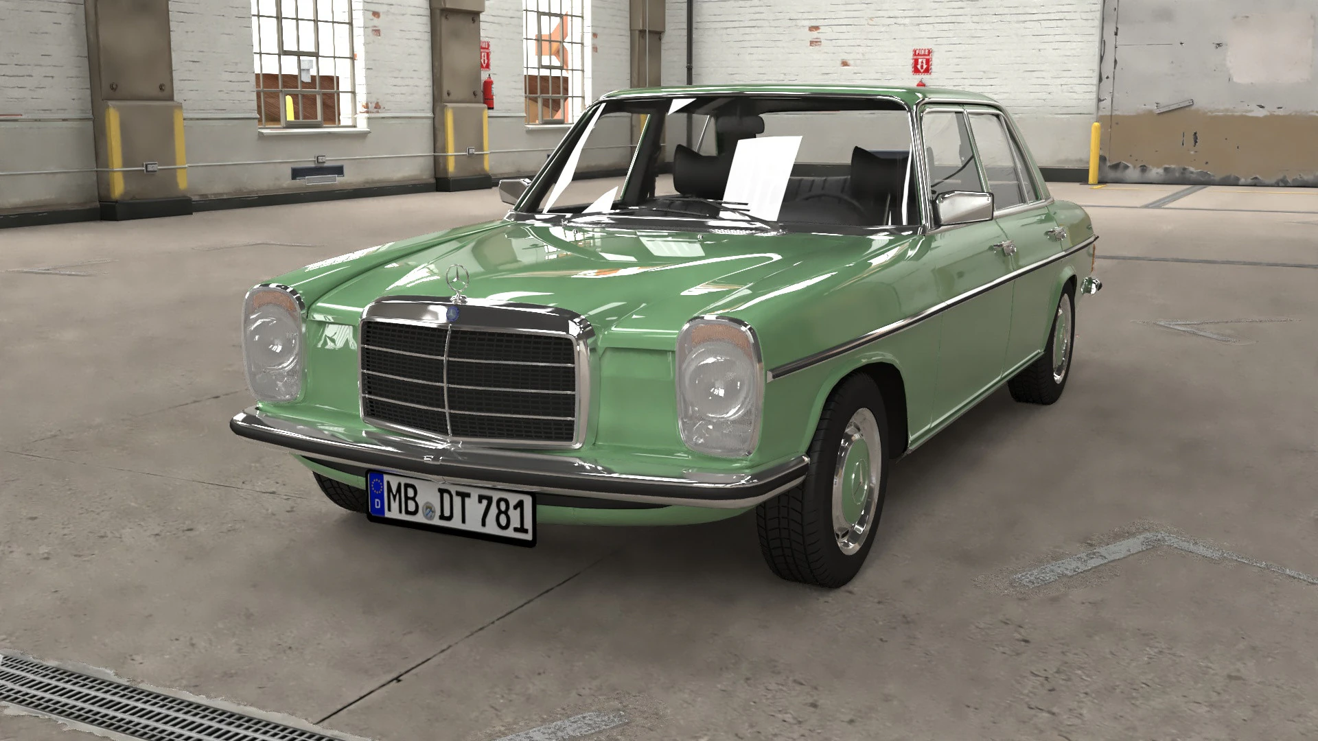 1968-1975 model Mercedes Benz W115 sedan car 3D Model .c4d .max .obj .3ds .fbx .stl .blend 
