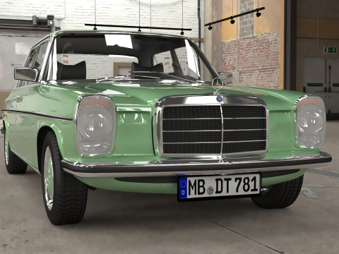 1968-1975 model Mercedes Benz W115 sedan car 3D Модель