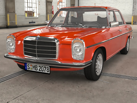 1968-1975 model Mercedes Benz W115 sedan car 3D Model
