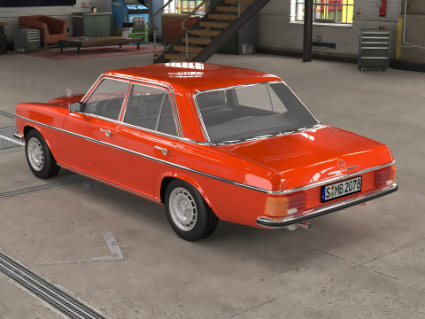 1968-1975 model Mercedes Benz W115 sedan car 3D 模型