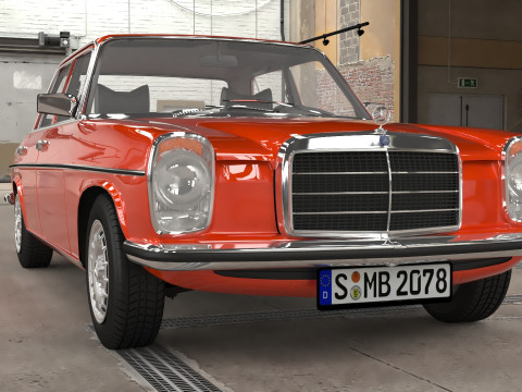 1968-1975 model Mercedes Benz W115 sedan car 3D 模型