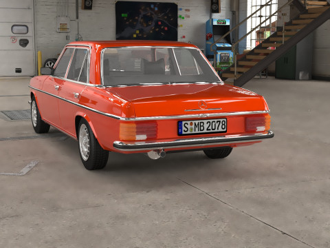 1968-1975 model Mercedes Benz W115 sedan car 3D 模型
