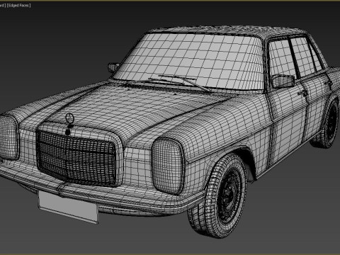 1968-1975 model Mercedes Benz W115 sedan car 3D 模型