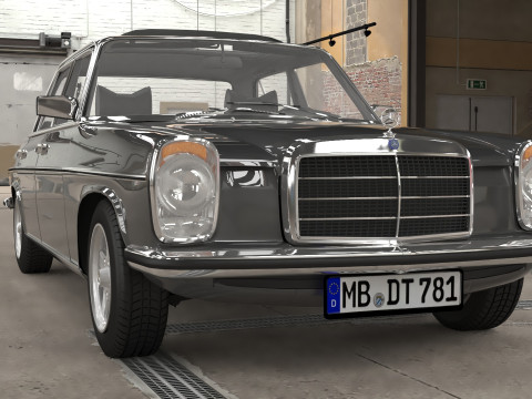 1968-1975 model Mercedes Benz W115 sedan car 3D Model