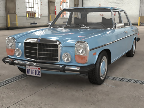 1968-1975 model Mercedes Benz W114 sedan car 3D Model