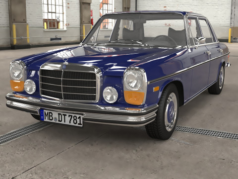 1968-1975 model Mercedes Benz W114 sedan car 3D Model