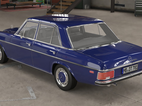 1968-1975 model Mercedes Benz W114 sedan car 3D Model