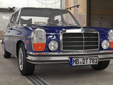 1968-1975 model Mercedes Benz W114 sedan car 3D Model