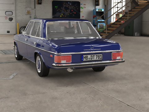 1968-1975 model Mercedes Benz W114 sedan car 3D Model