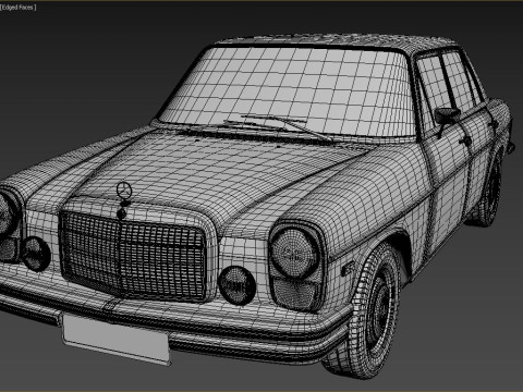 1968-1975 model Mercedes Benz W114 sedan car 3D Model