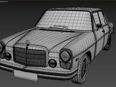 1968-1975 model Mercedes Benz W114 sedan car 3D Model