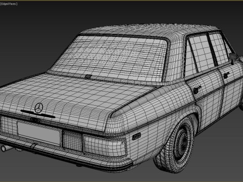 1968-1975 model Mercedes Benz W114 sedan car 3D Model