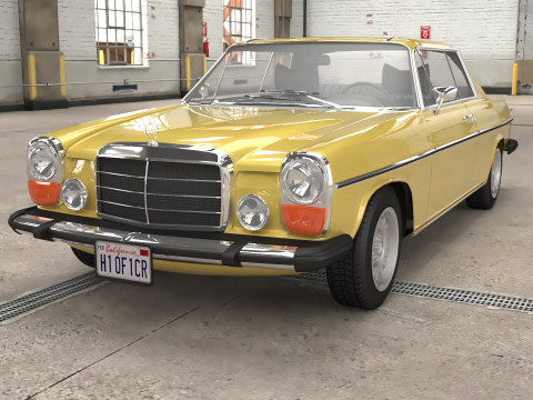 1968-1975 model Mercedes Benz W114 C 280 Coupe 3D Model