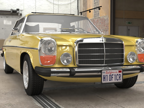 1968-1975 model Mercedes Benz W114 C 280 Coupe 3D Модель
