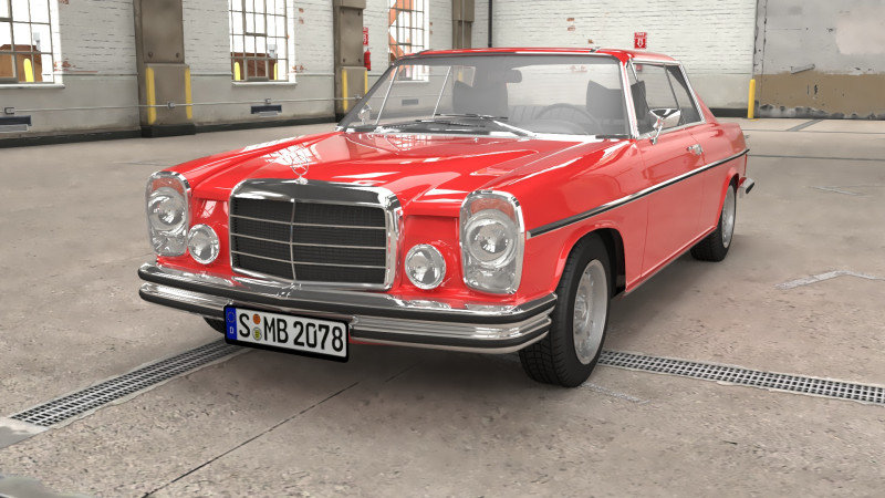 1968-1975 model Mercedes Benz W114 C 280 Coupe 3D Модель .c4d .max .obj .3ds .fbx .stl .blend