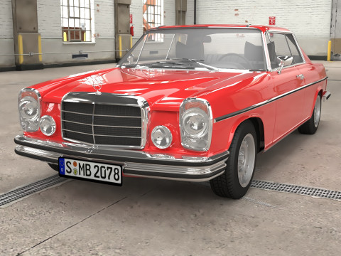 1968-1975 model Mercedes Benz W114 C 280 Coupe 3D Model