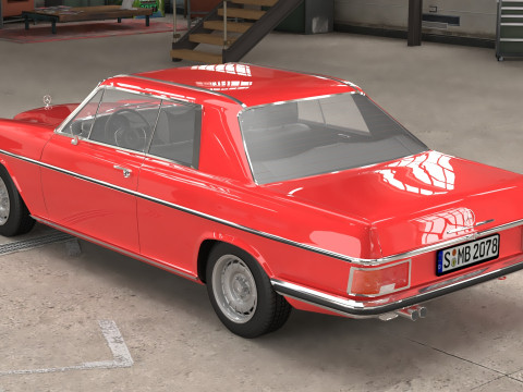 1968-1975 model Mercedes Benz W114 C 280 Coupe 3D Модель