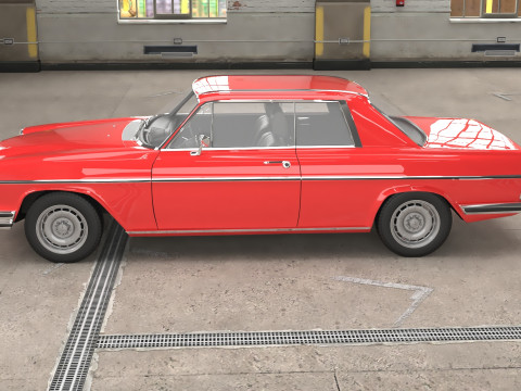 1968-1975 model Mercedes Benz W114 C 280 Coupe 3D Модель