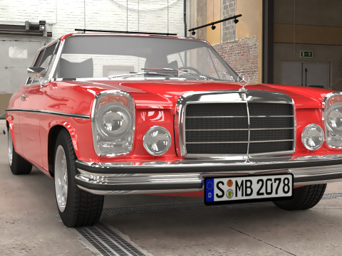 1968-1975 model Mercedes Benz W114 C 280 Coupe 3D Модель