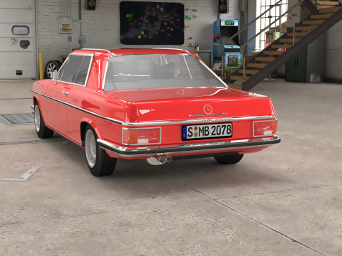 1968-1975 model Mercedes Benz W114 C 280 Coupe 3D Модель