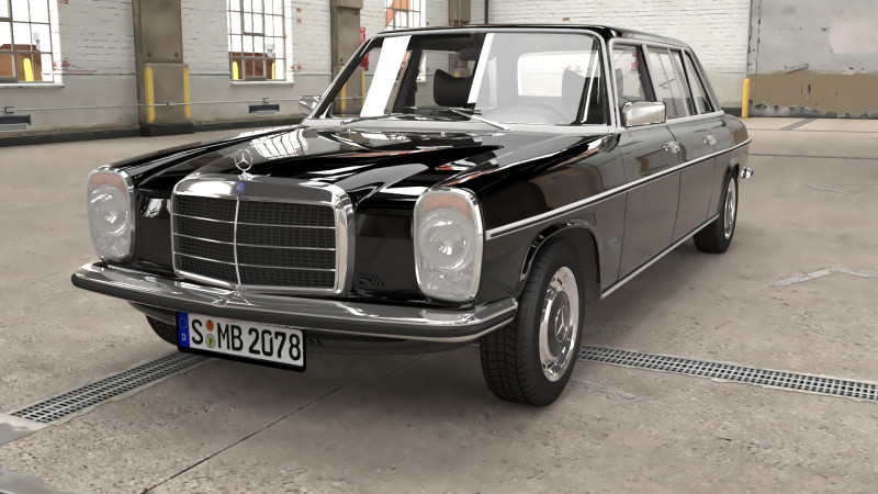 1968-1975 model Mercedes Benz W115 Limousine Model 3D .c4d .max .obj .3ds .fbx .stl .blend