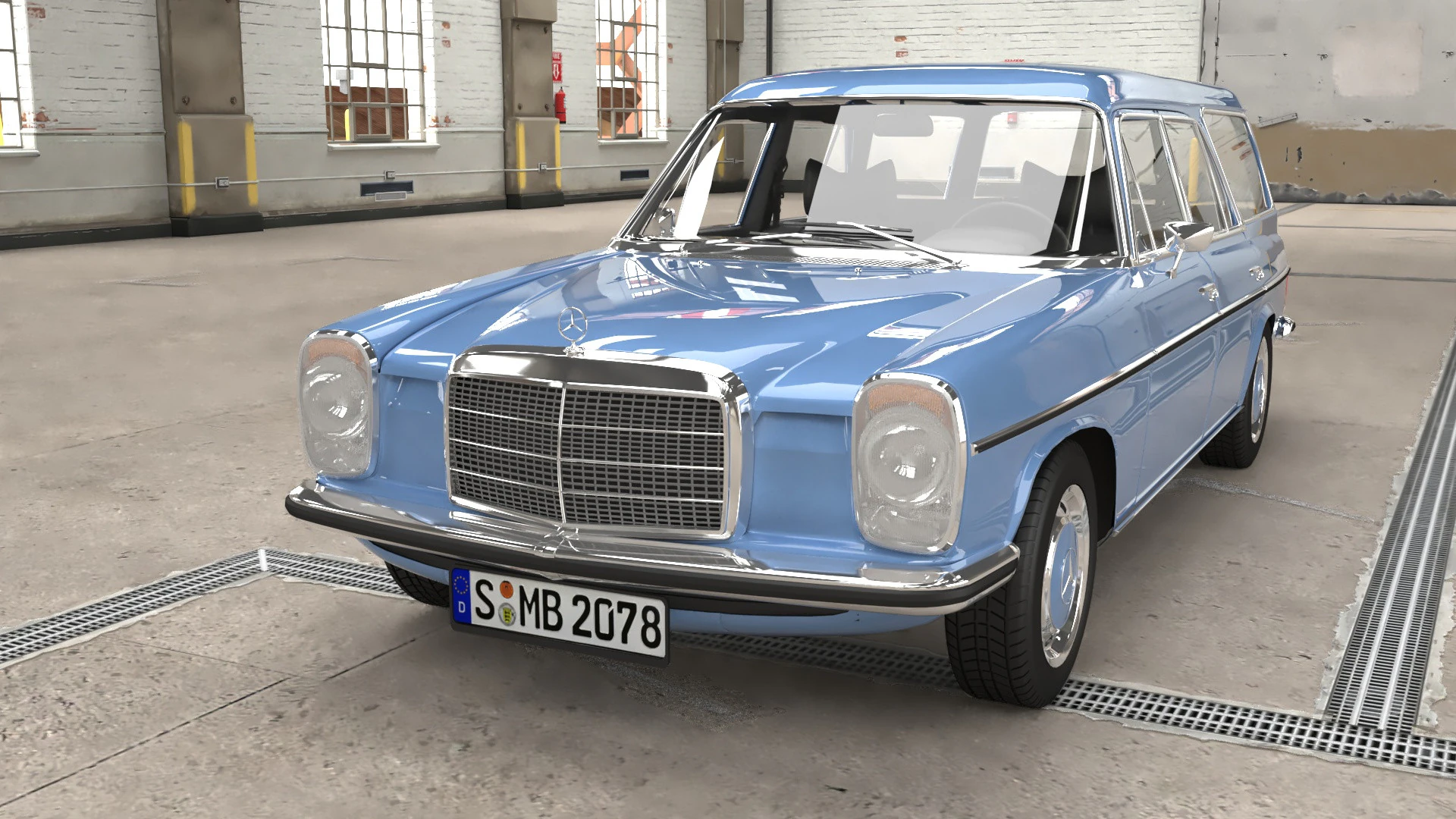 1968-1975 model Mercedes Benz W115 Binz Kombi 3D Model .c4d .max .obj .3ds .fbx .stl .blend