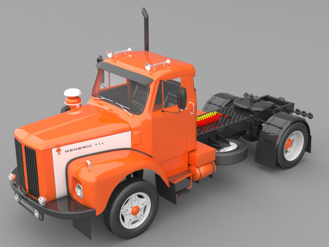 1975 Old Semi Truck 3D Модель