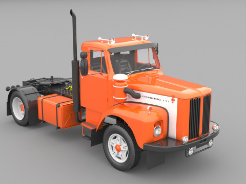 1975 Old Semi Truck 3D Модель