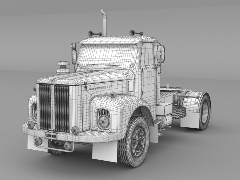 1975 Old Semi Truck 3D Модель