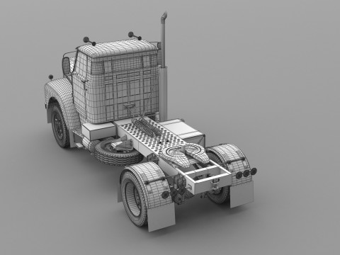 1975 Old Semi Truck 3D Модель