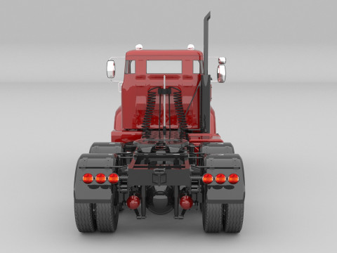 1975 Semi Truck Double Axle 3D-Modell