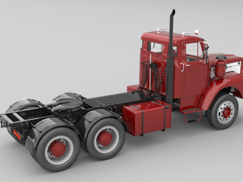 1975 Semi Truck Double Axle 3D-Modell