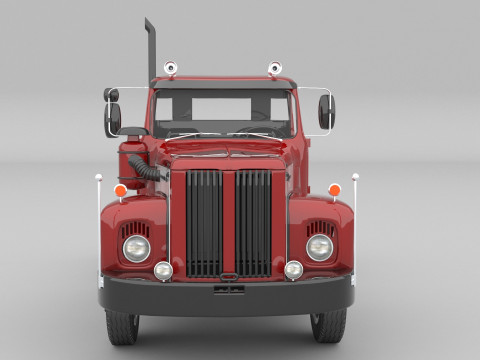 1975 Semi Truck Double Axle 3D-Modell