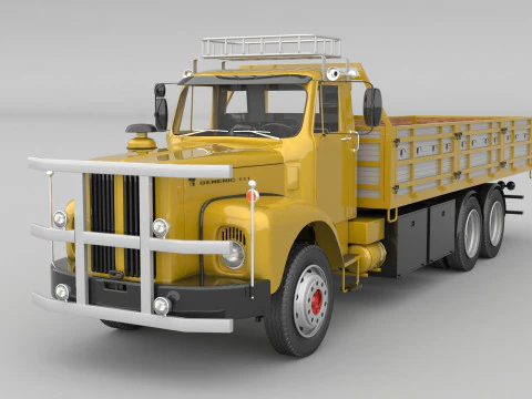 Flatbed truk 1975 Model 3D