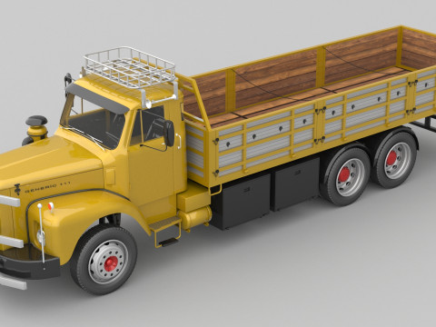 1975 Truck flatbed 3D 모델