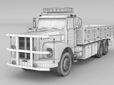 1975 Truck flatbed 3D 모델