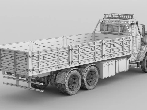 1975 Truck flatbed 3D Model