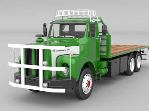 1975 Flatbed Truck Modelo 3D