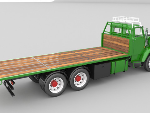1975 Flatbed Truck 3D 모델
