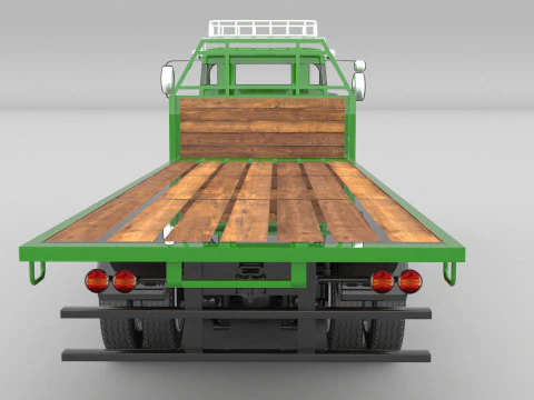 1975 Flatbed Truck 3D Model