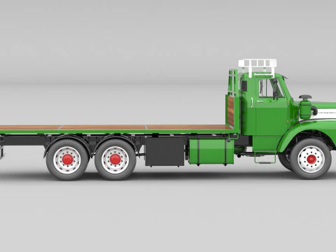1975 Flatbed Truck 3D Model
