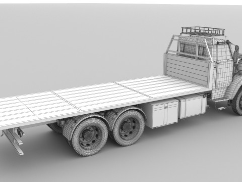 1975 Flatbed Truck 3D 모델