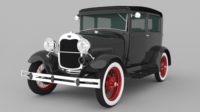 1929 Model A Tudor Sedan Modello 3D .c4d .max .obj .3ds .fbx .stl .blend