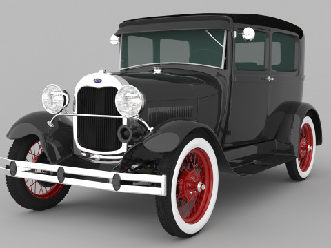 1929 Model A Tudor Sedan 3D मॉडल