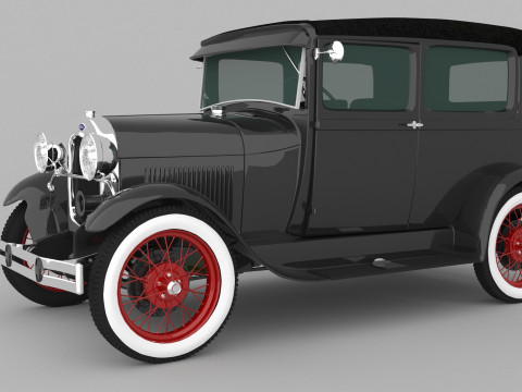 1929 Model A Tudor Sedan Modello 3D