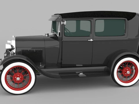 1929 Model A Tudor Sedan 3D Model