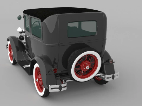 1929 Model A Tudor Sedan 3D Model
