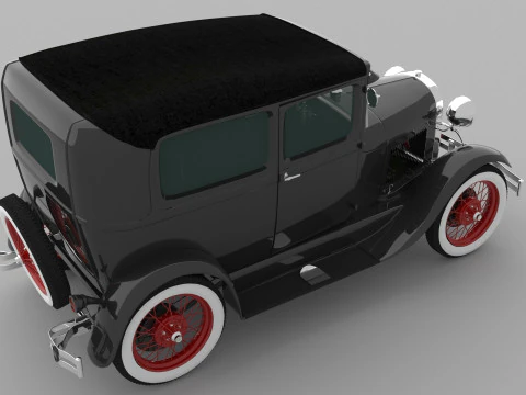 1929 Model A Tudor Sedan 3D Model